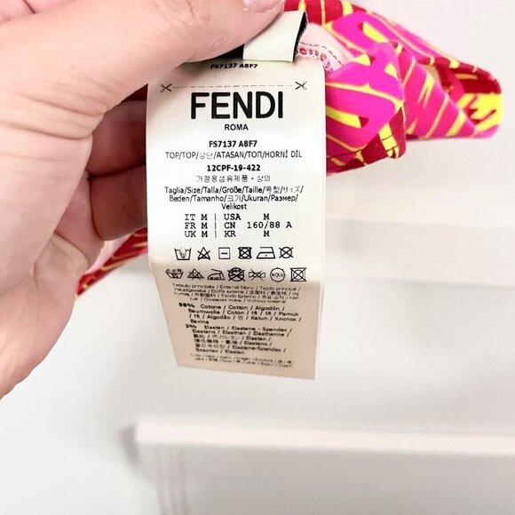 NWT Fendi Red Fendi Roma Amor T-Shirt Short Sleeve Colorful Size M - Picture 9 of 13